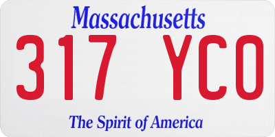 MA license plate 317YC0