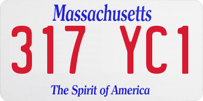 MA license plate 317YC1