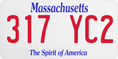 MA license plate 317YC2