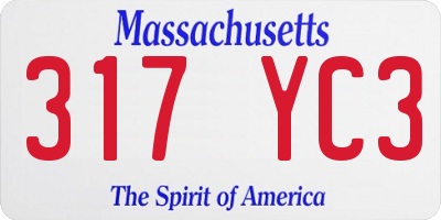 MA license plate 317YC3