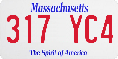 MA license plate 317YC4