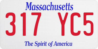 MA license plate 317YC5