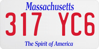 MA license plate 317YC6