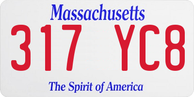 MA license plate 317YC8