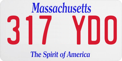 MA license plate 317YD0