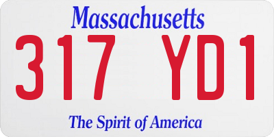 MA license plate 317YD1