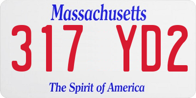 MA license plate 317YD2