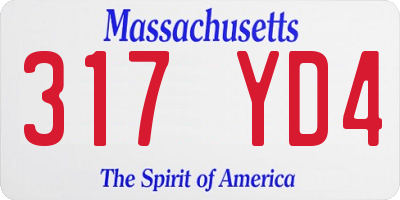 MA license plate 317YD4