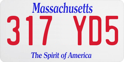 MA license plate 317YD5