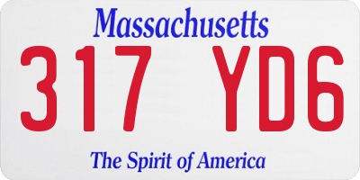 MA license plate 317YD6