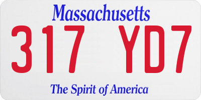 MA license plate 317YD7