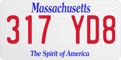 MA license plate 317YD8