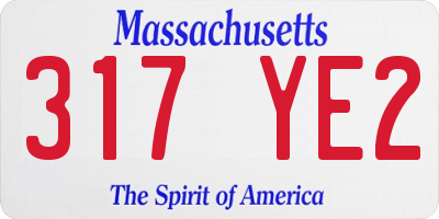 MA license plate 317YE2