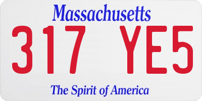 MA license plate 317YE5