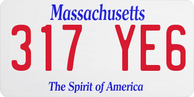 MA license plate 317YE6