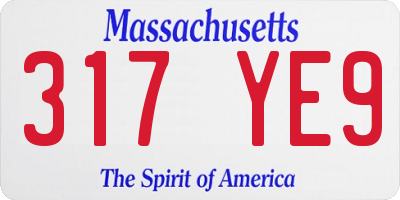 MA license plate 317YE9