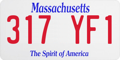 MA license plate 317YF1