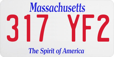 MA license plate 317YF2