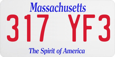 MA license plate 317YF3