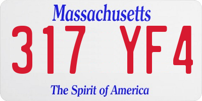 MA license plate 317YF4