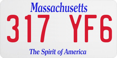 MA license plate 317YF6