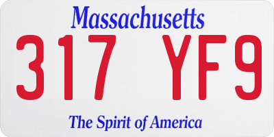 MA license plate 317YF9