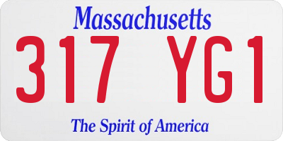MA license plate 317YG1
