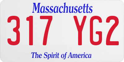 MA license plate 317YG2