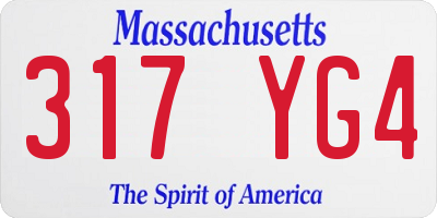 MA license plate 317YG4