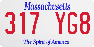 MA license plate 317YG8