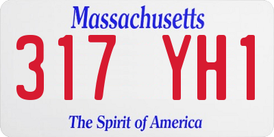 MA license plate 317YH1