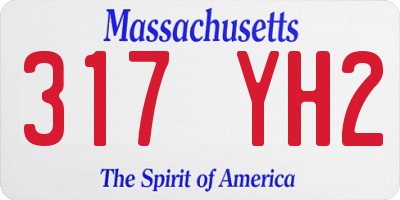MA license plate 317YH2