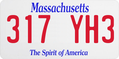 MA license plate 317YH3