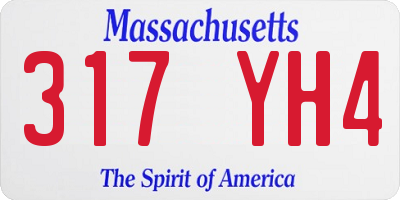 MA license plate 317YH4