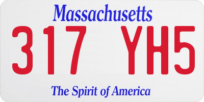 MA license plate 317YH5