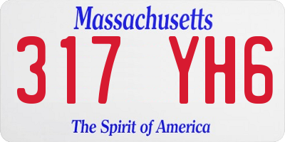 MA license plate 317YH6