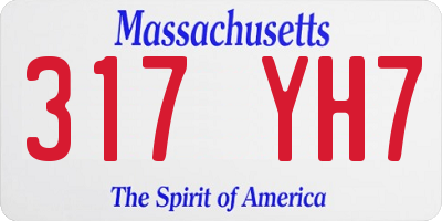MA license plate 317YH7