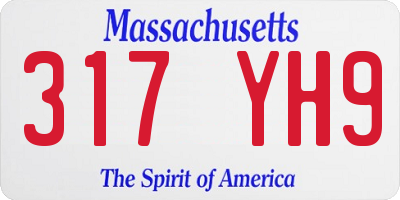 MA license plate 317YH9