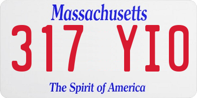 MA license plate 317YI0