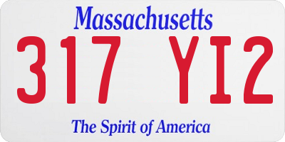 MA license plate 317YI2