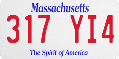 MA license plate 317YI4