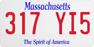 MA license plate 317YI5