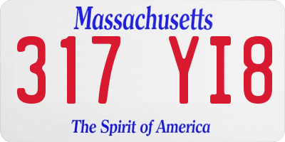 MA license plate 317YI8