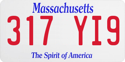 MA license plate 317YI9