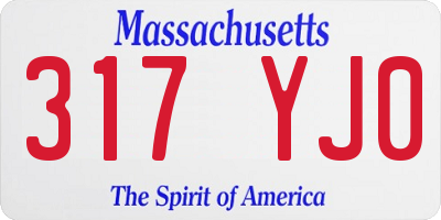 MA license plate 317YJ0