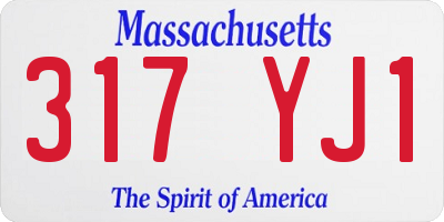 MA license plate 317YJ1