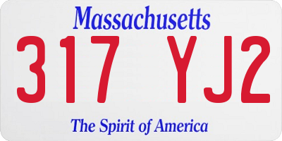 MA license plate 317YJ2