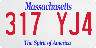 MA license plate 317YJ4