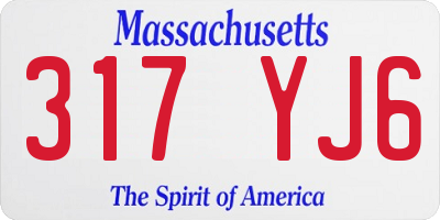 MA license plate 317YJ6