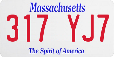 MA license plate 317YJ7